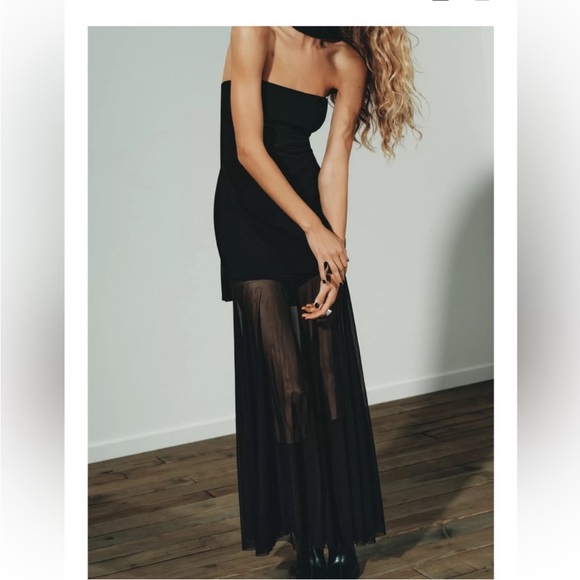 ZARA COMBINED DRESS WITH TRANSPARENCIES - Picture 10 of 16